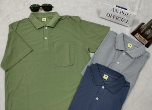 Áo Thun Nam Có Túi Trung Niên- Áo Thun Người Lớn Trơn Cổ Bẻ From Rộng Tay Lỡ Đủ Màu Size Từ 50 - 75kg ( Áo Polo Nam Trung Niên ) AP002