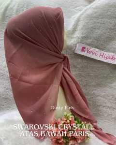 JILBAB SEGI EMPAT PAYET TABUR SWAROVSKY ATAS BAWAH/KERUDUNG SEGI EMPAT SWAROVSKY HIJAB SEGI EMPAT