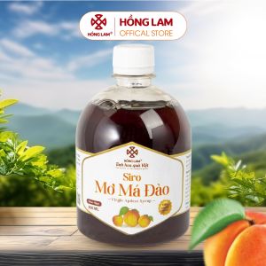 Siro Mơ má đào Hồng Lam-Vị chua ngọt-Chai 500ml