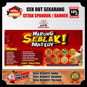 Spanduk Banner Seblak Prasmanan Ukuran 200x80cm