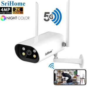 (4MP) SriHome SH037 2K (2560x1440) QUAD HD Outdoor Waterproof WiFi CCTV Camera IP Security Surveillance Cam Video Recorder PTZ + Full Color Night Mode + Infrared Night Vision