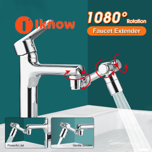 Faucet Robotic Arm Faucet 1080 ° Universal Rotation Faucet Extension Splash-proof Faucet Mechanical Arm Faucet Water Nozzle Faucet Adaptor Kitchen Tap with 2 Water Outlet Modes for Face Washing Gargle Hair Washing