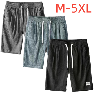 [ZeroDis]Summer Mens Shorts Ice Silk Breathable Loose Sweatpants Trend Wild Casual Five-point Pants