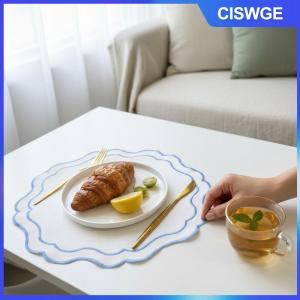 CISWGE Thêu hoa hình dạng placemat bền polyester bông khăn ăn Pad cho bàn ăn Cà Phê Bảo vệ máy
