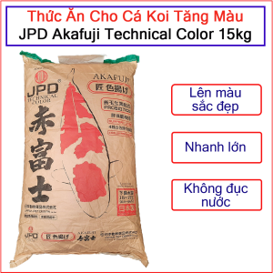 Thức ăn cho cá koi tăng màu JPD Akafuji Technical Color bao 15kg giúp cá koi lên màu sắc đẹp nhanh lớn không làm đục nước (sản xuất tại Nhật Bản)