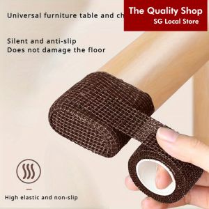 TQS SG Stock 4Meter Universal Chair Leg ProtectorTable And Chair Foot pads Sofa Benches Self-adhesive Stickers Non-slip Noise-Reduce Leg Tape