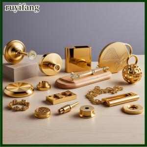 ruyifang 1ชิ้นมือจับทองเหลืองทองเหลืองโบราณแบบวินเทจมือจับลิ้นชักตู้เสื้อผ้า