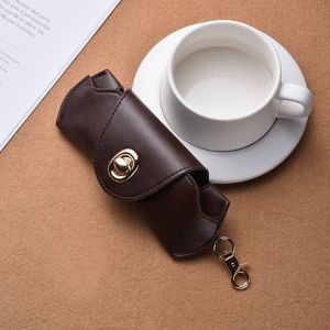 JURHOMIE หนังนุ่ม กล่องใส่แว่นกันแดด แบบพกพาได้ คอห้อยคอ คลิปแว่นตาแว่นกันแดด แฟชั่นสำหรับผู้หญิง ถุงเก็บแว่นตา อุปกรณ์เสริมแว่นตา