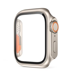 Compatible for Apple Watch Series 8 7 4/5/6/se 45mm 41mm 44mm Screen Protector Case upgrade Hard PC Case with Tempered Glass Screen Protector for smart watch smart watch Accessories
