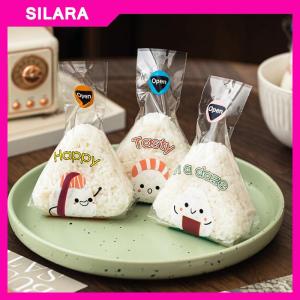 SILARA 50 100Pcs Lovely Cartoon Triangle Rice Ball Packing Bag Seaweed Onigiri Sushi Bento Making Mold Bento Accessories Sushi Bags