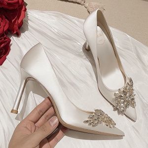 French Elegant Wedding Heels for Women Pointed Stiletto Heels Formal Wedding Shoes