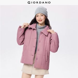 GIORDANO Women Jackets Big Collar Thick Warm Square Quilted Puffer Jackets Raglan Sleeve Fashion Casual Padded Jackets 05375711