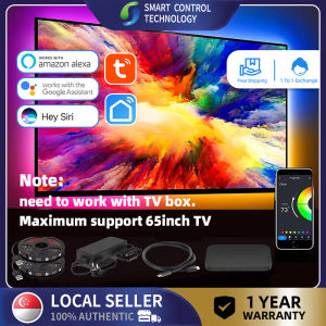 SCT LED HDMI Strip Lights With Hdmi Sync Box 3.8m Tuya RGB Smart Color Changing Rope Lights With APP Controller Sync To Music Apply For Tv Bedroom Party And Home Decoration Work With Alexa Google Home