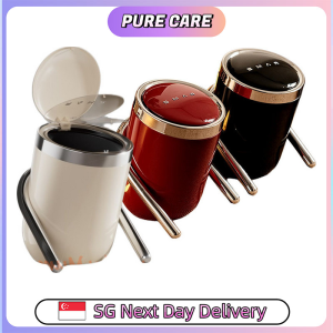 【Pure Care】 Minimalist Slanted Opening Trash Bin 12L | Lazy-Friendly Flip Top Garbage Can