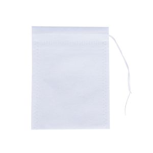 [SG Stock]100Pcs Food Grade Non‑Woven Drawstring Tea Filter Bags Disposable Empty Teabag Fine Mesh Infuser Pouch for Loose Tea Herbs Soup Stock Spices & Foot Soak