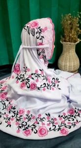 (COD) Mukena Polino Dewasa Terusan Motif Bunga Mahadewi Cantik Bahan Adem