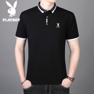 PLAYBOY Mens Casual Summer POLO Shirt New Fashion Personality Thin Cotton Business Lapel Mens Polo Shirt Mens Style