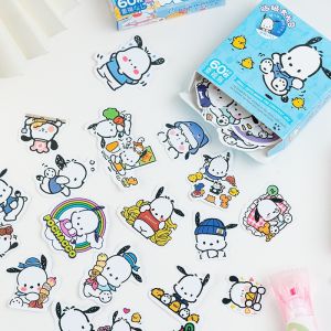 60pcs Sanrio HelloKitty Sticker Cartoon Cute Graffiti Card Laptop Manual Mug Decorative Box Sticker Christmas Birthday Gift