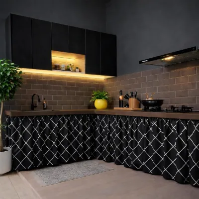 Gorden kolong dapur Bawah Wastafel Ukuran 100x70 Cm Bonus Tali