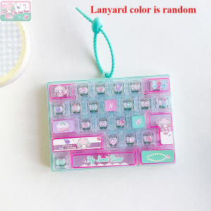 New Sanrio 26-Keys Stress-Relieving Keyboard Keychains Toy Kuromi My Melody Fingertip Press Creative Keyboard Accessory 26구 키캡 키
