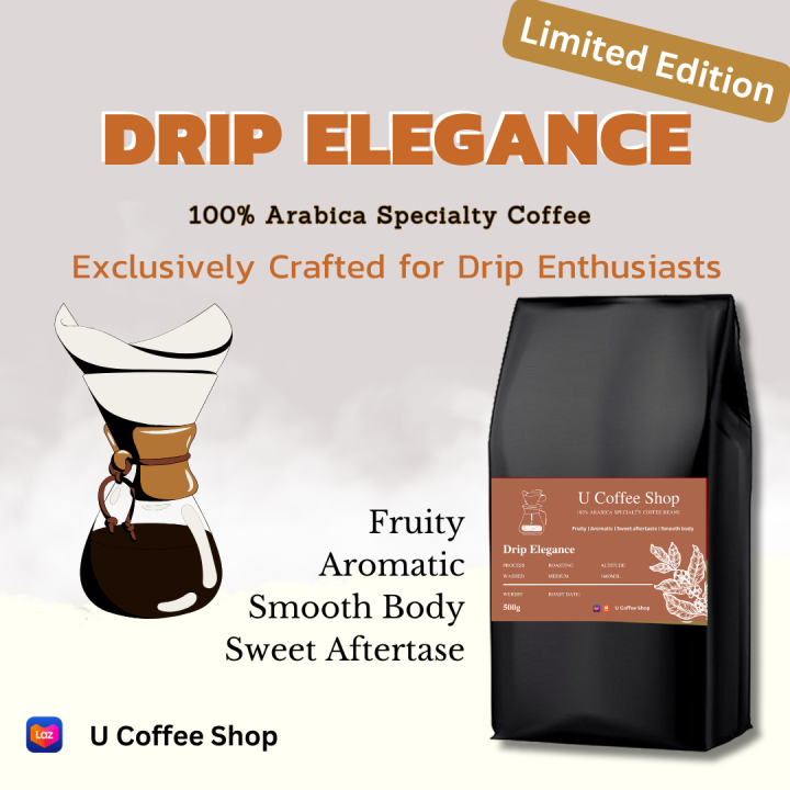 Drip Elegance Medium Roast Coffee Bean 500g | Exclusively Crafted for ...
