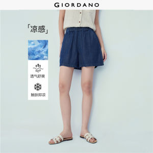 Giordano Beau Monde Women Women Beau Monde Cool Touch Distressed Elastic Waist Lightweight Denim Shorts Free Shipping 13406334