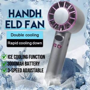 Rechargeable Fan JY-01 | Kipas Sejuk Ice Cooling | 3000mAh Battery | Hanging Hook | Adjustable Speed | Mini Portable ABS