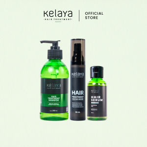 Kelaya Shampoo Anti Ketombe dan Rontok 250ml + Hair Serum 100ml + Minyak Kemiri 50ml Penumbuh Rambut