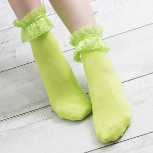 Chanbaek  Vintage Ruffle Lace Frilly Socks Boat Socks Short Sock Ankle Socks