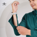 Pazze Baju Melayu Modern Slim Fit Satin Matte Sedondon Series - Maroon Dark Purple Emerald Green Smokey Grey Navy Blue Black Dusty Green Mint Green Sage Green Latte Oren Bata Olive Green Hazel Brown Coffee Forest Green Burgundy. 