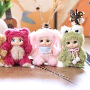 QUANSEN Cartoon Cute Vinyl Animal Plush Doll Stuffed Toys Keychain Lanyard Backpack Pendant Bag Hang Couple Ornaments Ragdoll Kids Gifts