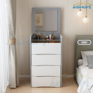 [SG Stock]LED lights with mirror Hidden make-up bench，Multi-functional large-capacity HDB storage dressing table，Multifunctional Bedside Table