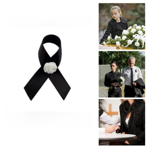 อก พระคุณ การไว้ทุกข์ สายรัดหน้าอก เข็มหมุด เรียบง่ายและสง่างาม มีเอกลักษณ์ ริบบิ้นแห่งจิตสำนึก