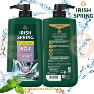 [MẪU MỚI 2025] Sữa Tắm Gội Toàn Thân Nam IRISH SPRING 5IN1 887ML - Hàng Mỹ