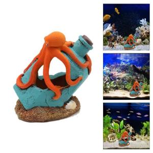 Lightweight Octopuses Resin Aquarium Rock Drifting Bottle Fish Tanks Decorations Easy Setup Safe For Habitat