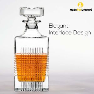 Interlace Elegance: 750ml Whiskey Decanter Decantor Modern Design [Made For Drinkers]