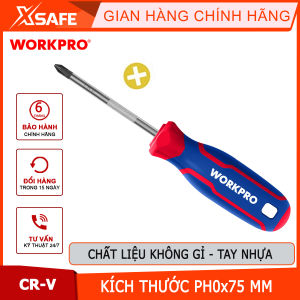 Tua vít đầu hoa thị tay cầm bọc nhựa cao su 3 màu chống trơn trượt kích thước PH0x75mm thép hợp kim CR-V Workpro - WP221025