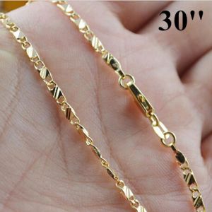LUSIT MỚI Tinh tế Nam nữ Trang sức Chuỗi vòng cổ 16-30 inch Phủ vàng