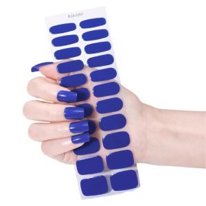 Colorful Gel Nail Stickers 22Pcs No UV Curing Needed Gel Nail Wraps Full Cover Manicure Nail Decoration for Women Girls