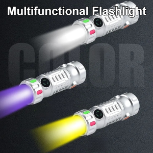Multifunction Flashlight Flashlight Mini Laser Violet Light Detection Light Source Portable Flashlight Outdoor Flashlight Automatic Shutdown Strong Light