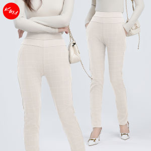 KM Sierra Women Slim Cutting Checkered Pattern Pants [P7027]