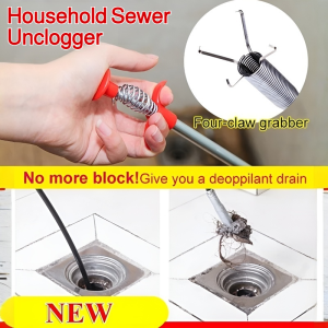 Household Sewer Unclogger Flectional Pressing Type Four-Claw Rubbish Dredging Devicev Sewer Garbage Clip