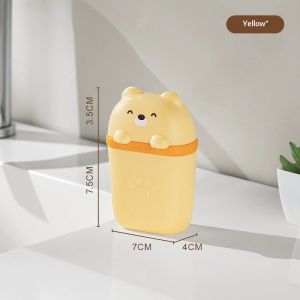 KS Thiết kế động vật dễ thương xà phòng Hộp đựng có nắp không thấm nước và thoát nước cho du lịch và sử dụng thường nhật