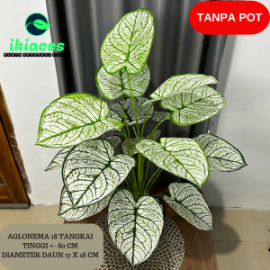 DAUN KELADI AGLONEMA PLASTIK DAUN ARTIFICIAL DEKORASI BUNGA HIAS MURAH BUNGA PLASTIK JUMBO DEKORAS BUNGA HIAS ARTIFISIAL MURAH