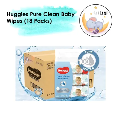Huggies Pure Clean Baby Wipes (18 Packs)