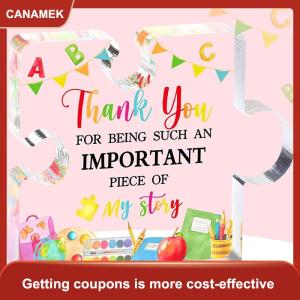 【CANAMEK】 Sáng tạo không thường xuyên Acrylic câu đố đồ họa mảng bám mùa tốt nghiệp Cảm ơn bạn giáo viên phước lành mảng bám bàn văn phòng trang trí quà tặng