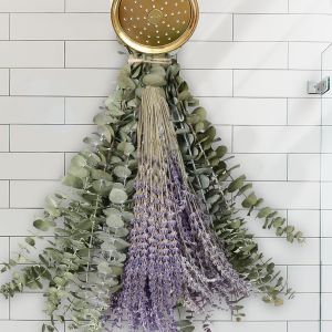 120 PCS Dried Eucalyptus Stems & Lavender Flowers Bundle for Shower 17 Natural Real Eucalyptus Leaves Greenery Hanging & Lavender Shower Plant Fragrance Decor