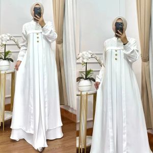 MH/Denara Dress Ceruty bukat Gamis kondangan Dress lebaran terbaru Dress wanita dewasa bisa COD