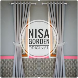 Gorden Blackout Polos Premium Dekorasi Rumah Jendela Pendek Pintu Kamar Warna Abu Tua Hijau Biru Merah Coklat Muda Aksesoris Tirai Perlengkapan Tidur Pemisah Ruangan Korden Horden Hordeng Shafron Safron saffron shaffron murah