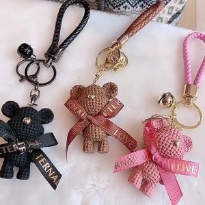 Bear Pendant Cubic Doll Backpack Pendant Cartoon Bear Car Keychain Fashion Gifts Key Accessories